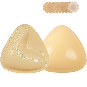 Nude Adhesive Silicone Bra Inserts - Lightweight Breast Enhancer